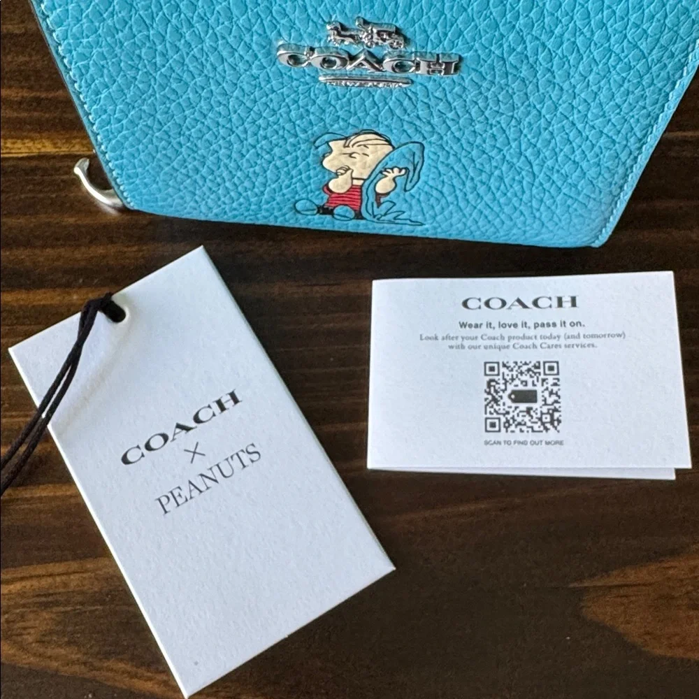 NEW Coach X Peanuts Snap Wallet - Linus